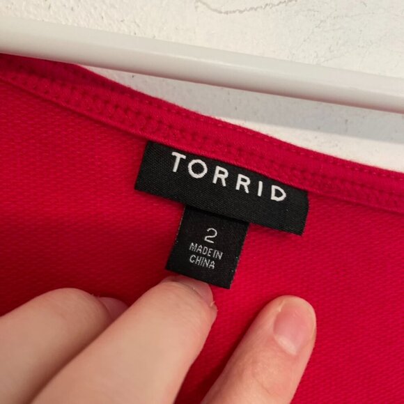 TORRID 2 Plus Size Off Shoulder Lt Weight French Terry Embroidered Sweatshirt 2X - Picture 8 of 14